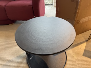 Bijzettafel, zwart aluminium